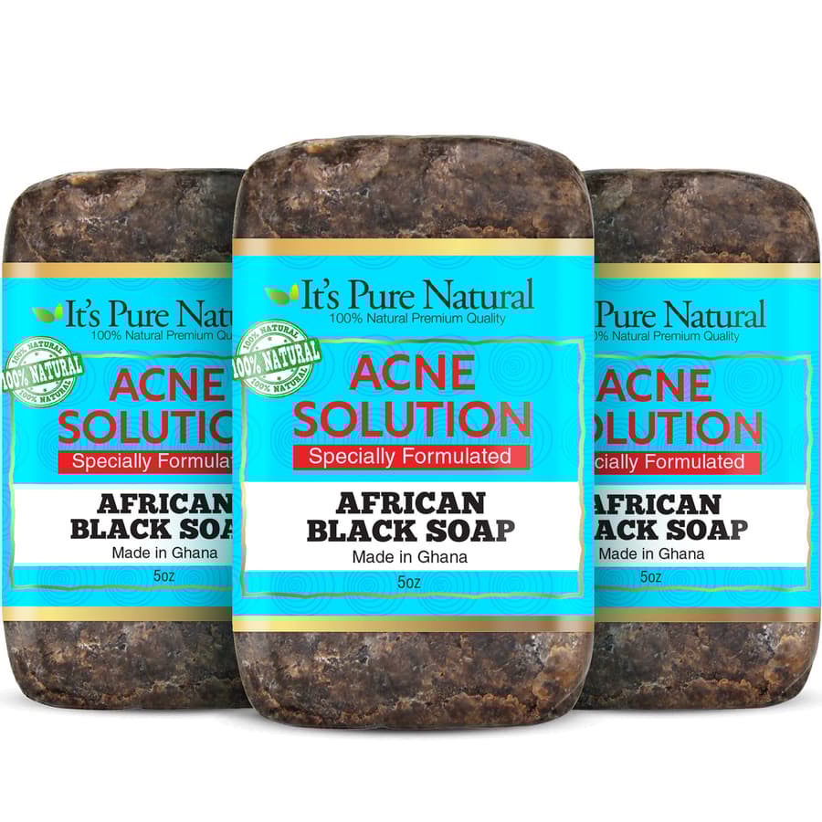 It's Pure Natural African Black Soap Bars With Acne Solution Organic Raw Soap