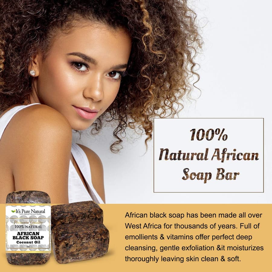 It's Pure Natural African Black Soap Bars With Coconut Oil Organic Raw Soap for