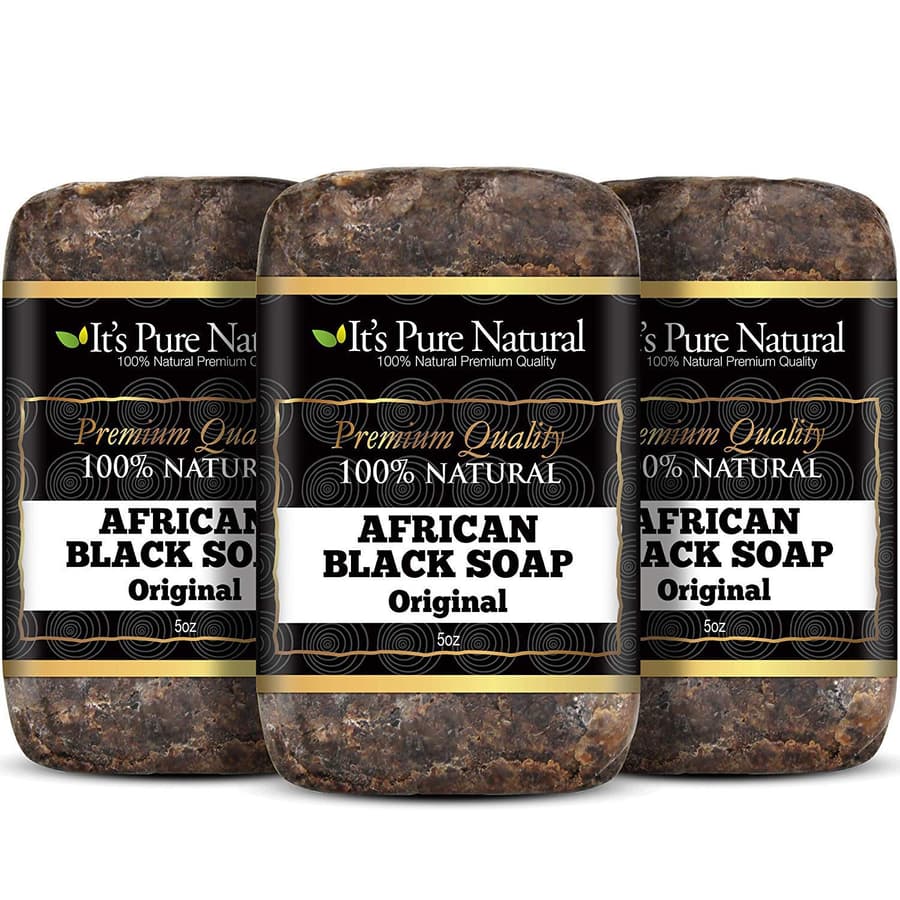 It's Pure Natural African Black Soap Bars Original Organic Raw Soap for Face