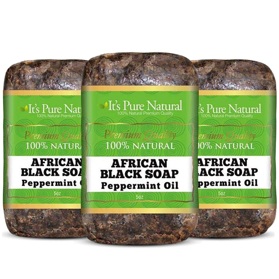 It's Pure Natural African Black Soap Bars With Peppermint Oil Organic Raw Soap