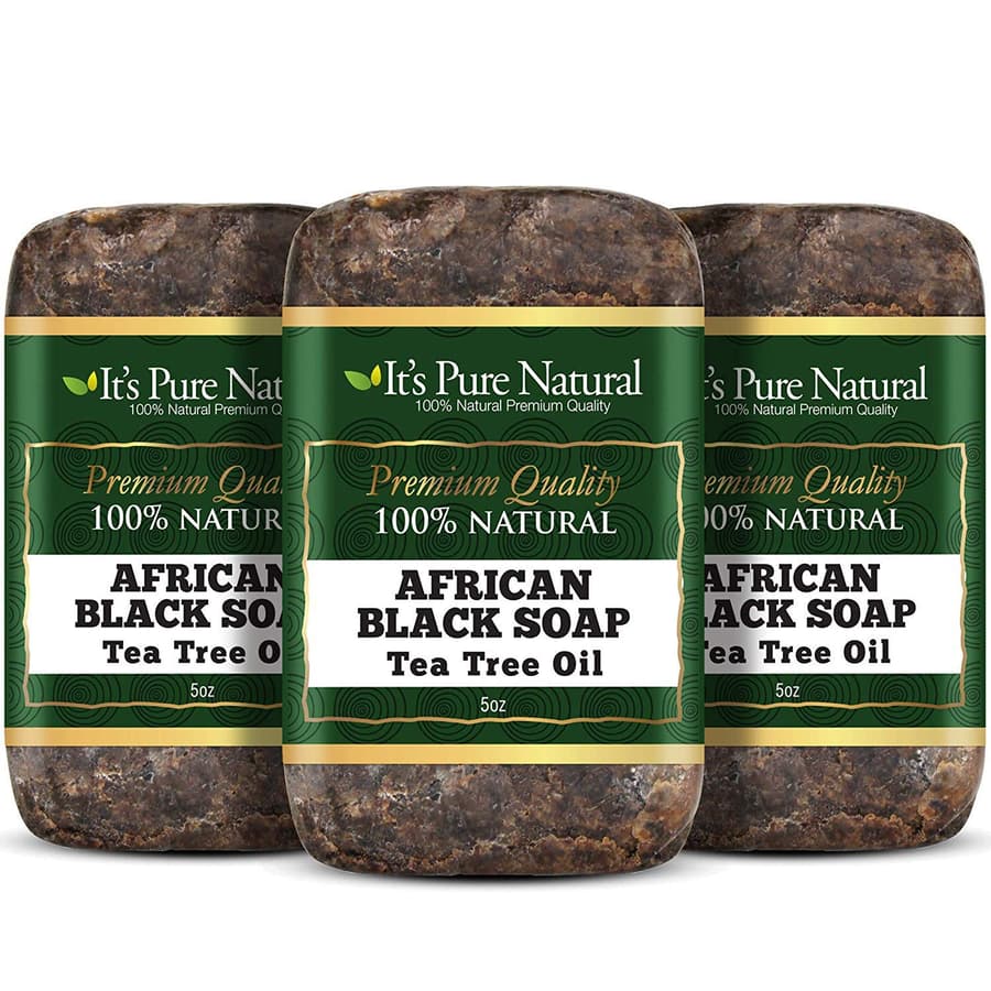 It's Pure Natural African Black Soap Bars With Tea Tree Organic Raw Soap for