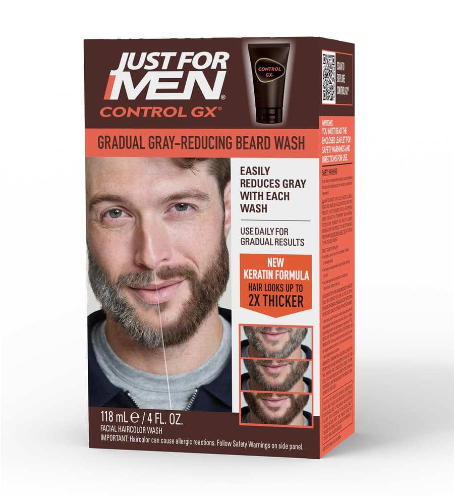 Just Control Gx Grey Reducing Beard Wash Shampoo With Keratin Gradually Colors
