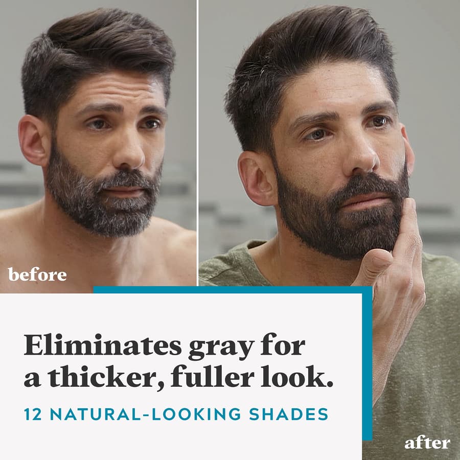 Just Mustache Beard Beard Coloring for Gray Hair With Brush Included With
