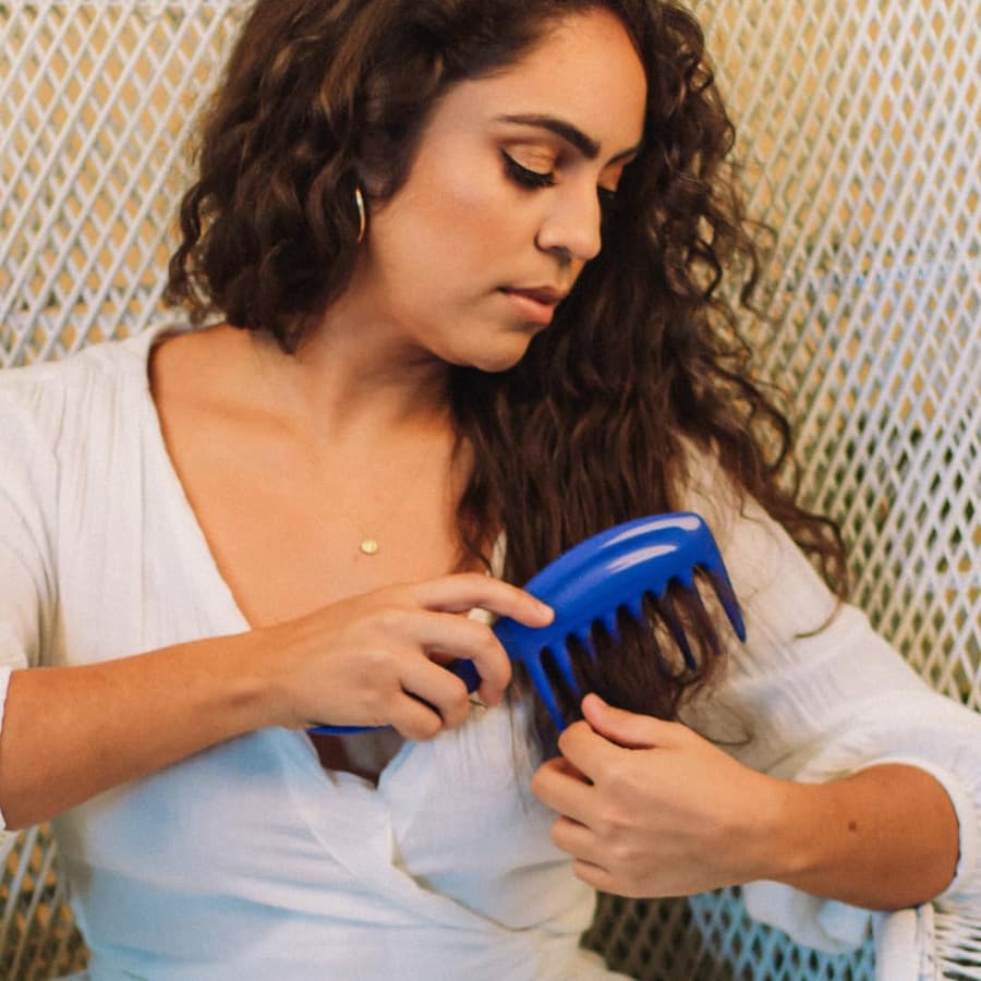 Kazmaleje Wide Tooth Hair Comb for Detangling Curly Coily Kinky Hair | Reduces