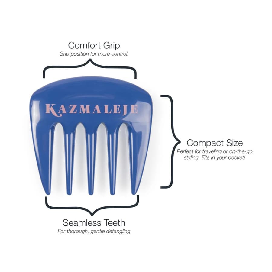 Kazmaleje Detangling Styling Pick for Curly Kinky Coily Hair | Reduces Frizz