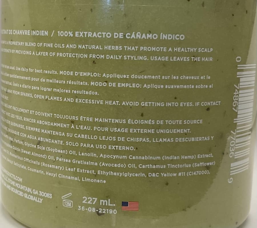 Kuza 100% Indian Hemp Hair Scalp Treatment Improves Dry Hair and Scalp 7.7 oz