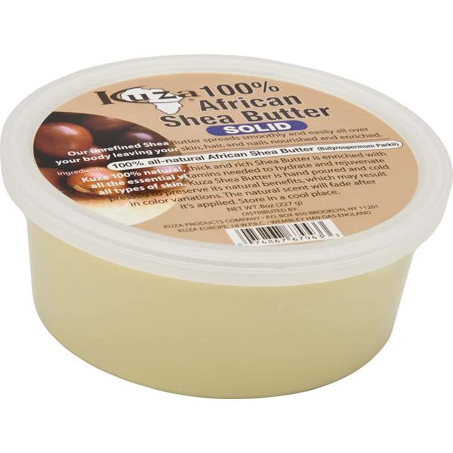 Kuza 100% African Shea Butter Solid White for Skin Hair and Nails 8 oz