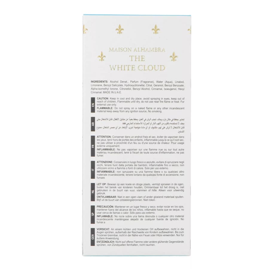 Maison Alhambra the White Cloud Gourmand Floral Woody Sweet Long Lasting for