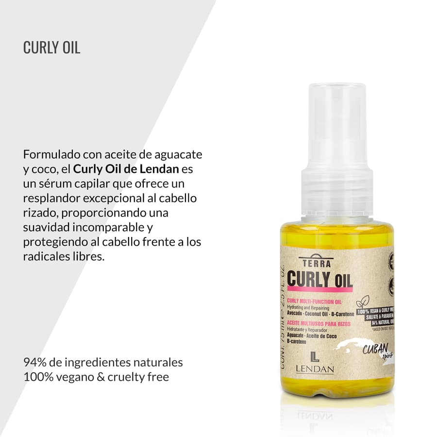 Lendan Hair Oil for Curly Hair Terra Curly Oil Hair Serum With Avocado and