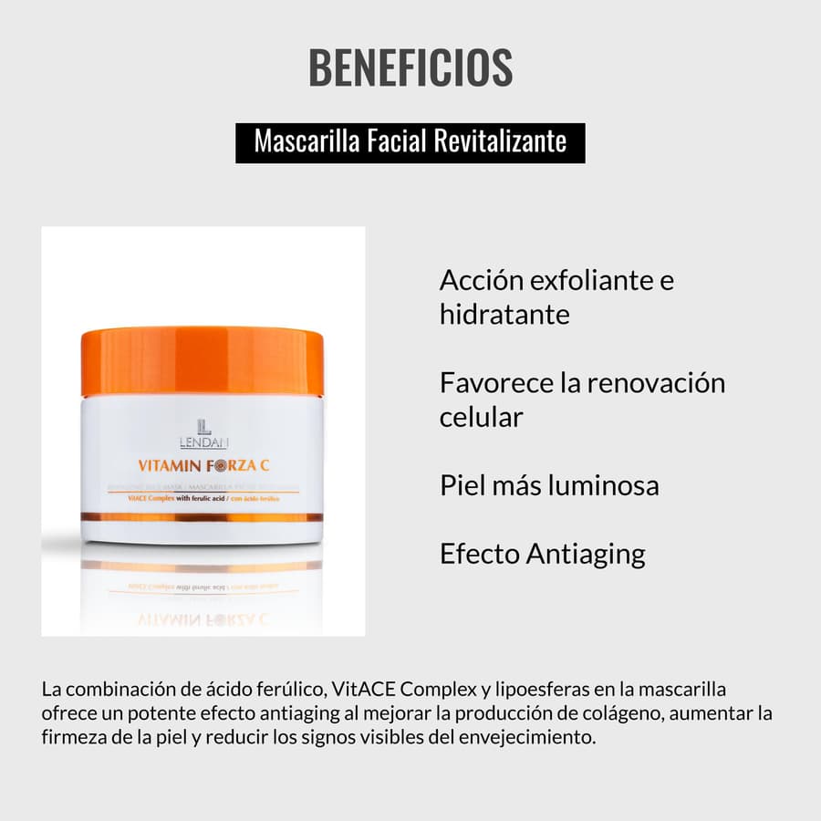 Lendan Revitalizing Facial Mask Vitamin Forza C Exfoliating and Hydrating
