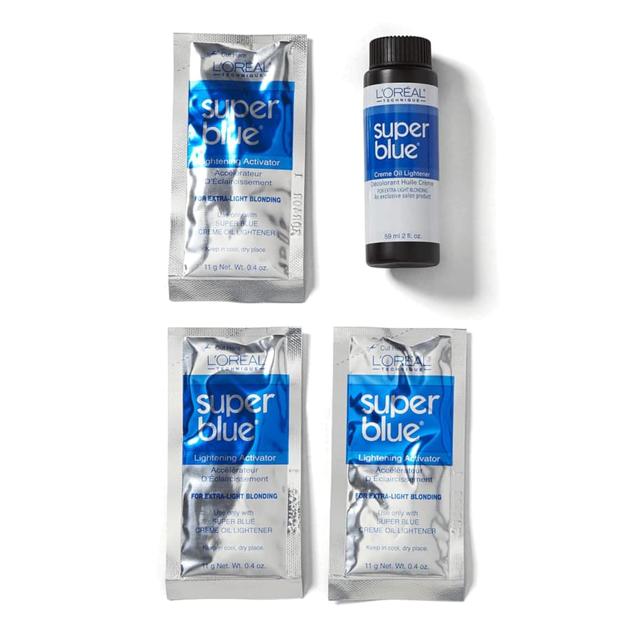L'oreal Technique Super Blue Lightener Kit Hair Bleach Removes Natural or