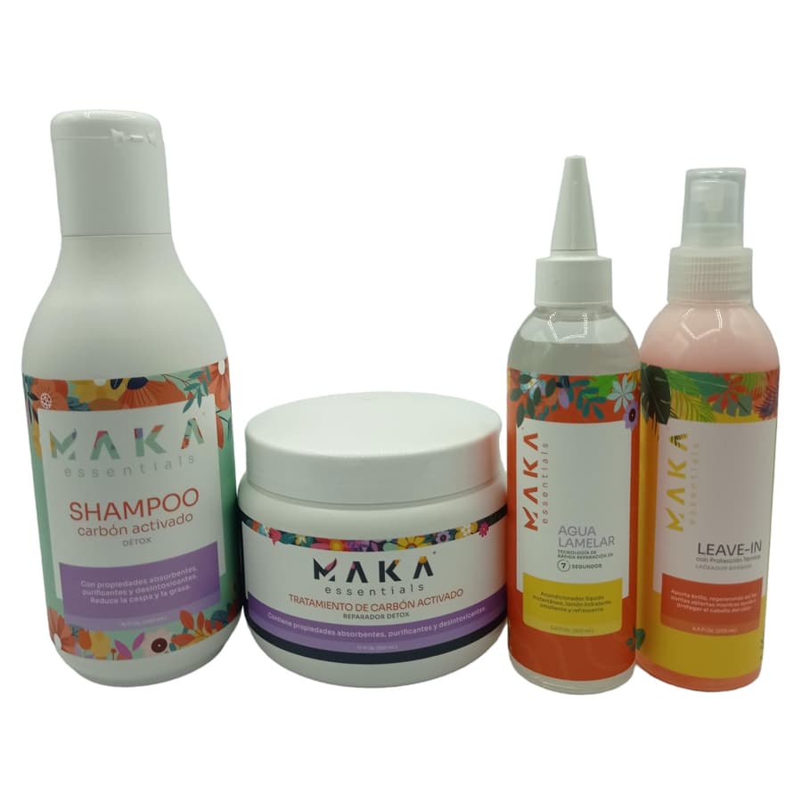 Maka Essentials 4 Step Essential Kit Active Carbon Shampoo Active Carbon