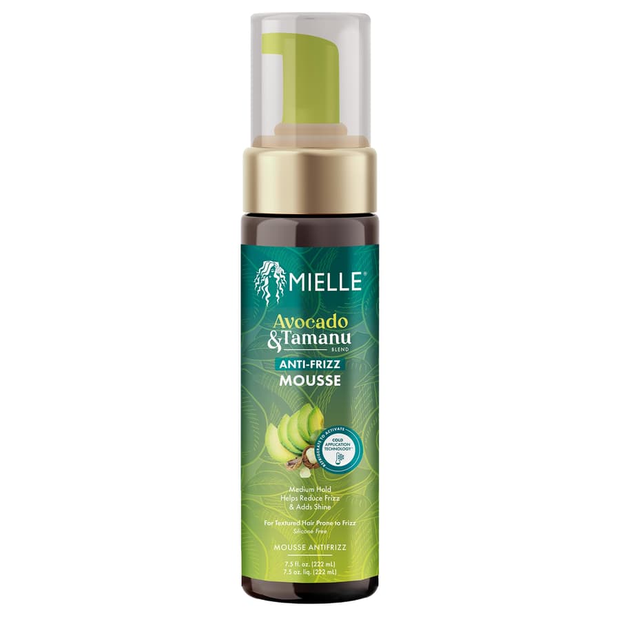 Mielle Organics Avocado Tamanu Curly Hair Mousse Anti Frizz Hair Foam for Curly