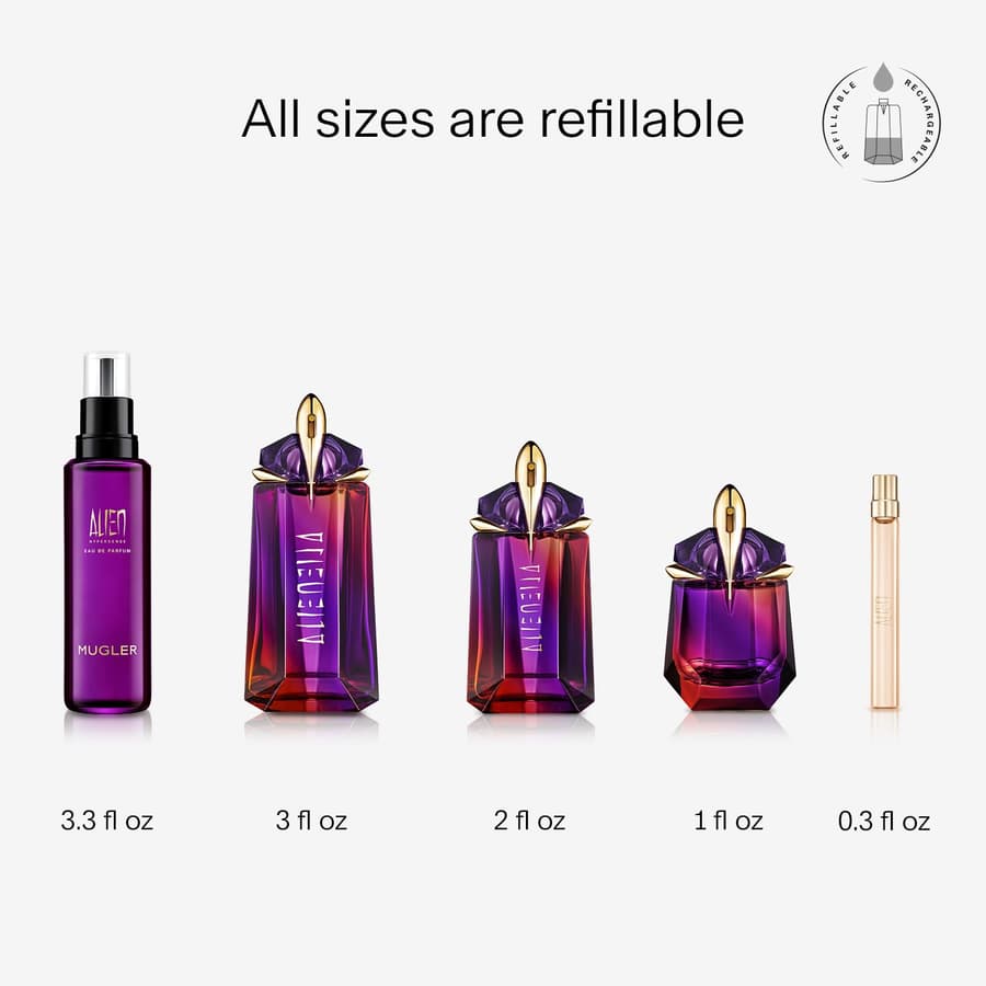 [Mini] Mugler Alien Hypersense Floral Woody Scent Refillable With Green Mandarin Pear