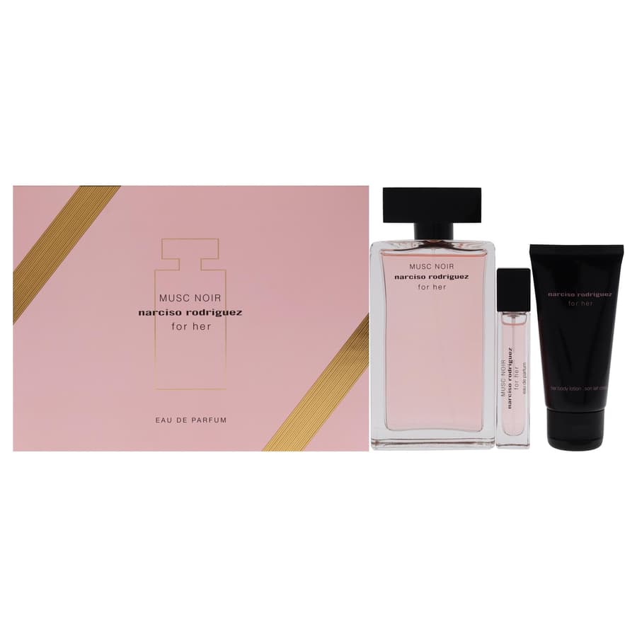 [Set] Narciso Rodriguez Musc Noir for Her Body Lotion Women 3 Pc Set EDP 3.3 oz