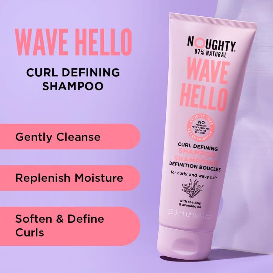 Noughty Wave Hello Curl Defining Shampoo 97% Natural Vitamin Rich Formula for