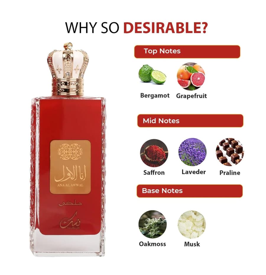 Nusuk Ana Al Awwal Malaki Unisex EDP 3.4 oz