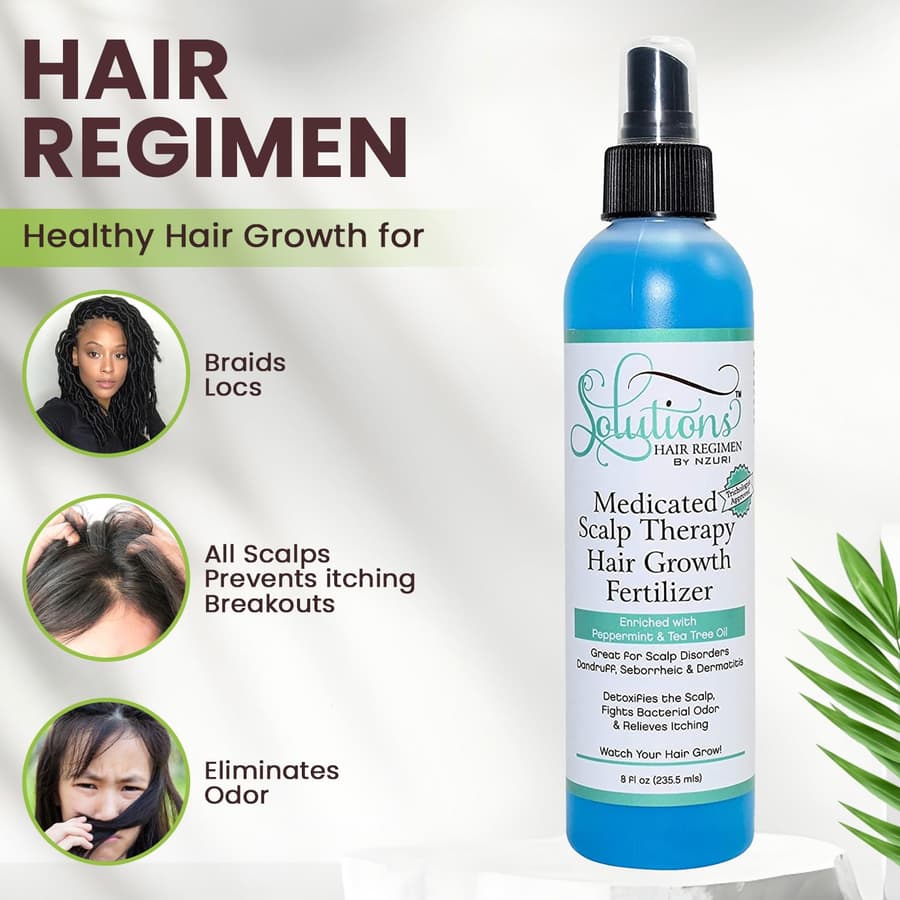 Nzuri Solutions Hair Regimen Medicated Scalp Therapy Hair Growth Enriched With