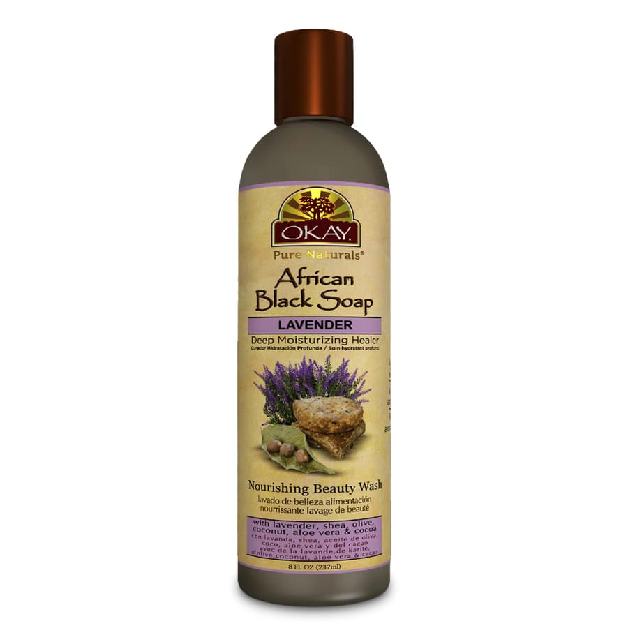 Okay African Black Soap Liquid Silver Lavender 8 Fl Oz
