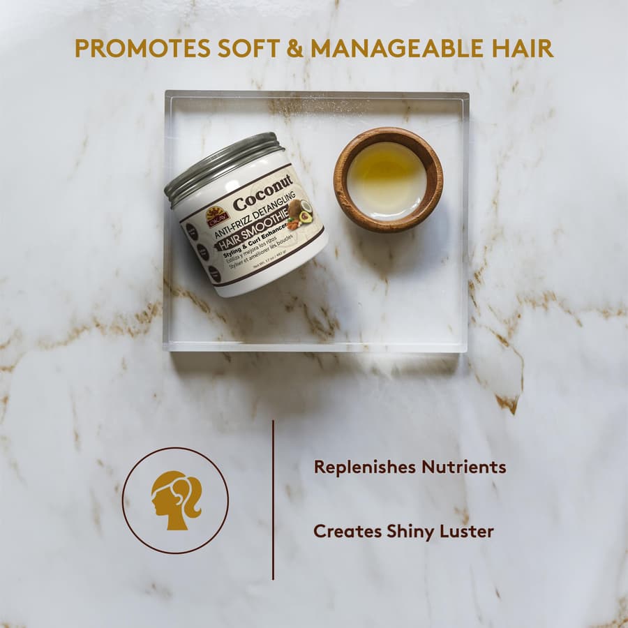 Okay Coconut Anti Frizz Detangling Hair Smoothie White 17 oz