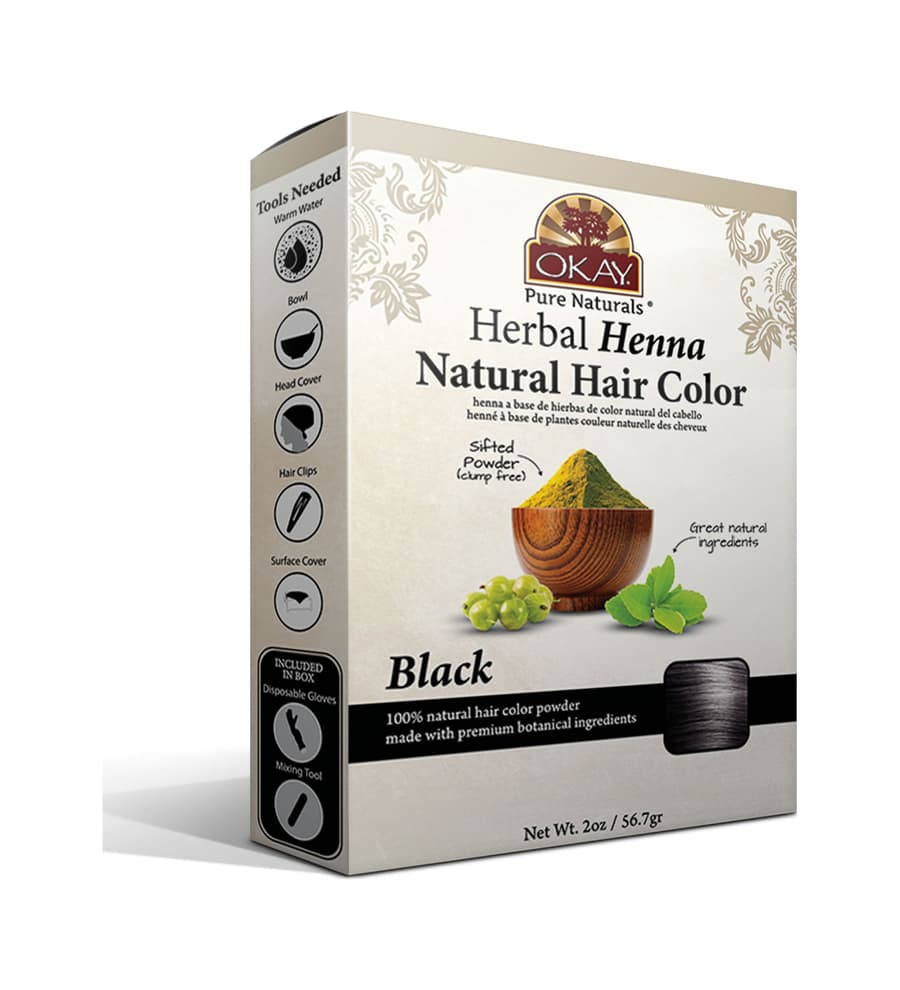 Okay Pure Naturals Henna Natural Hair Color Soft Black 50gr for Natural and