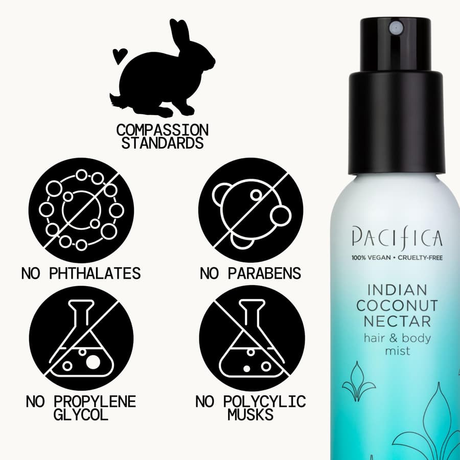 Pacifica Indian Coconut Nectar Hair Mist Full Body Body Mist W/tiare Sugar