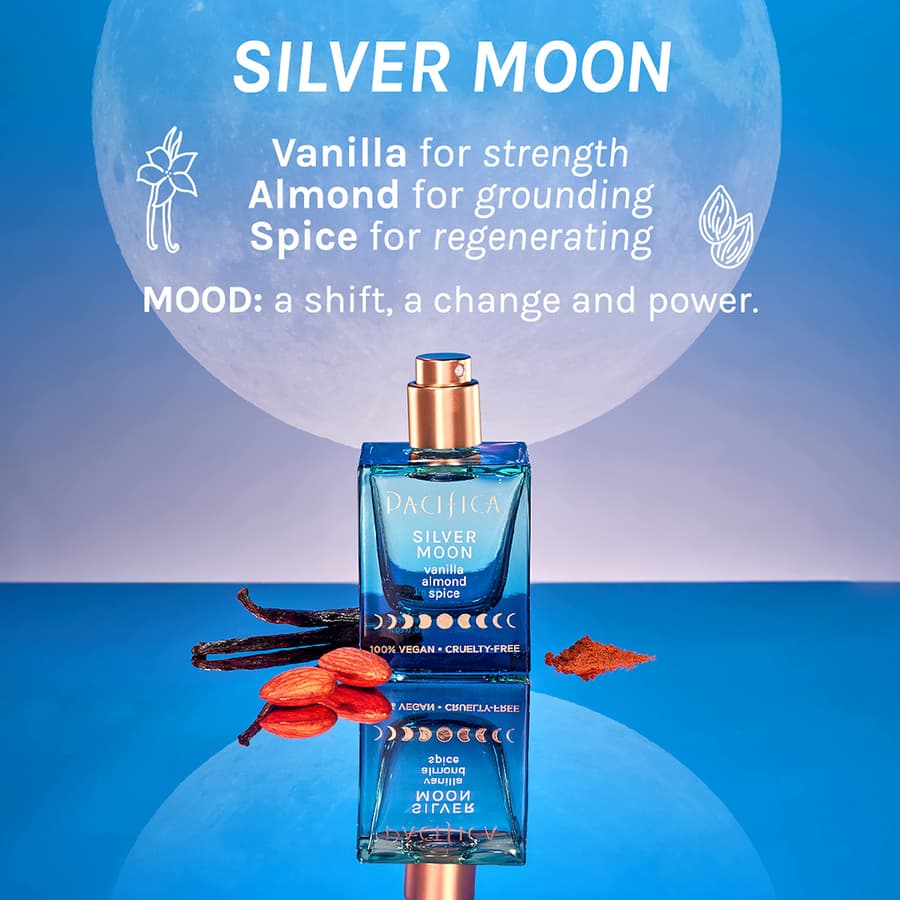 Pacifica Silver Moon Long Lasting Warm Vanilla Almond Clean Vegan Cruelty Free