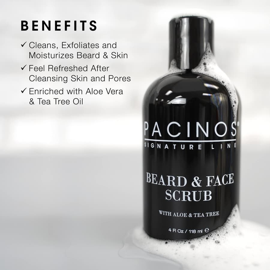 Pacinos Shave System Beard and Face Scrub Skin Care Best Organic Natural