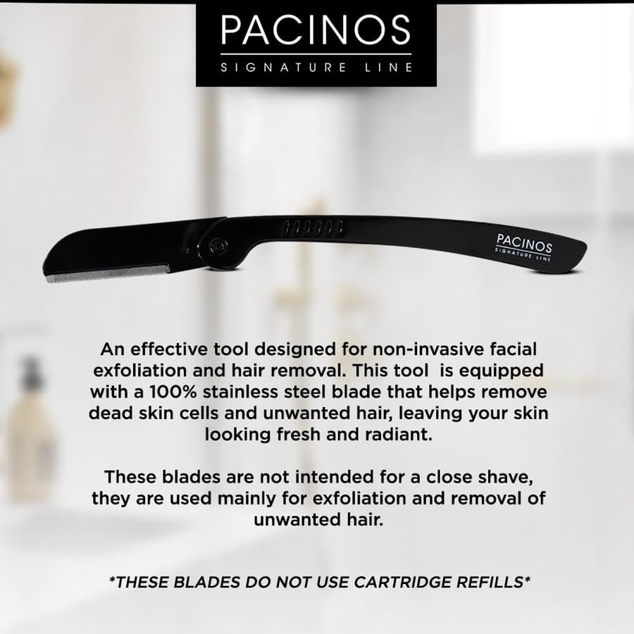 Pacinos Derma Blades Precision Straight Razor Beard Care Exfoliation Tool With