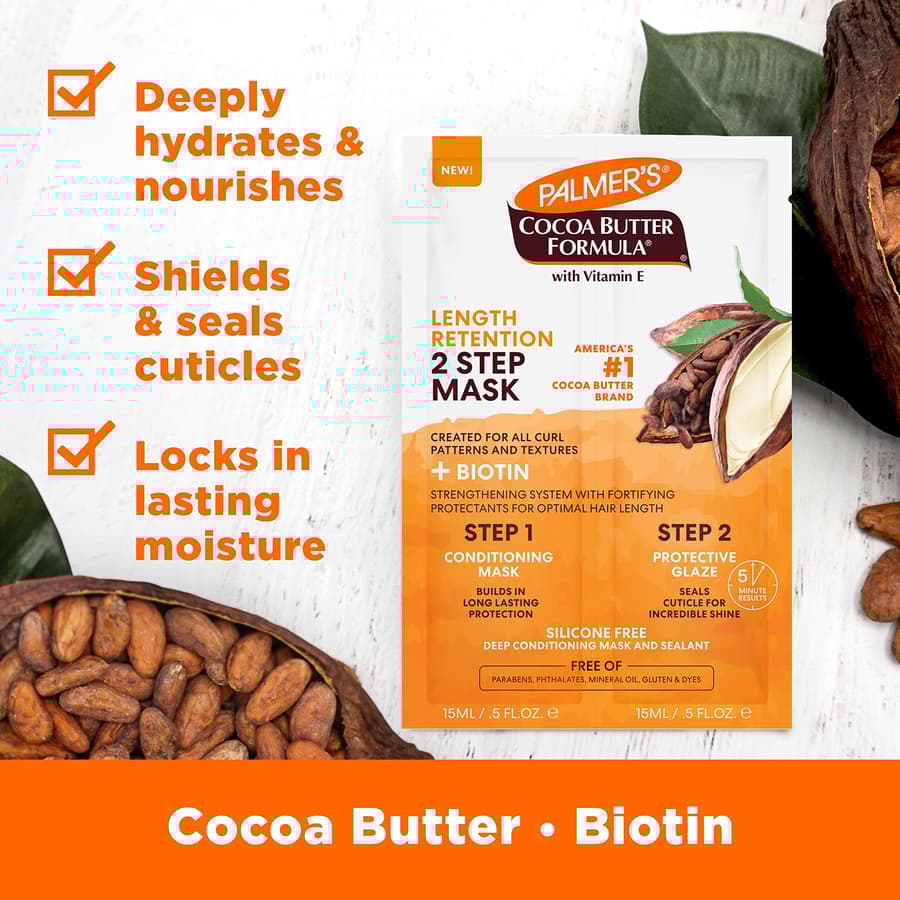 Palmer's Cocoa Butter Biotin Length Retention 2 Step Hair Mask 1 oz
