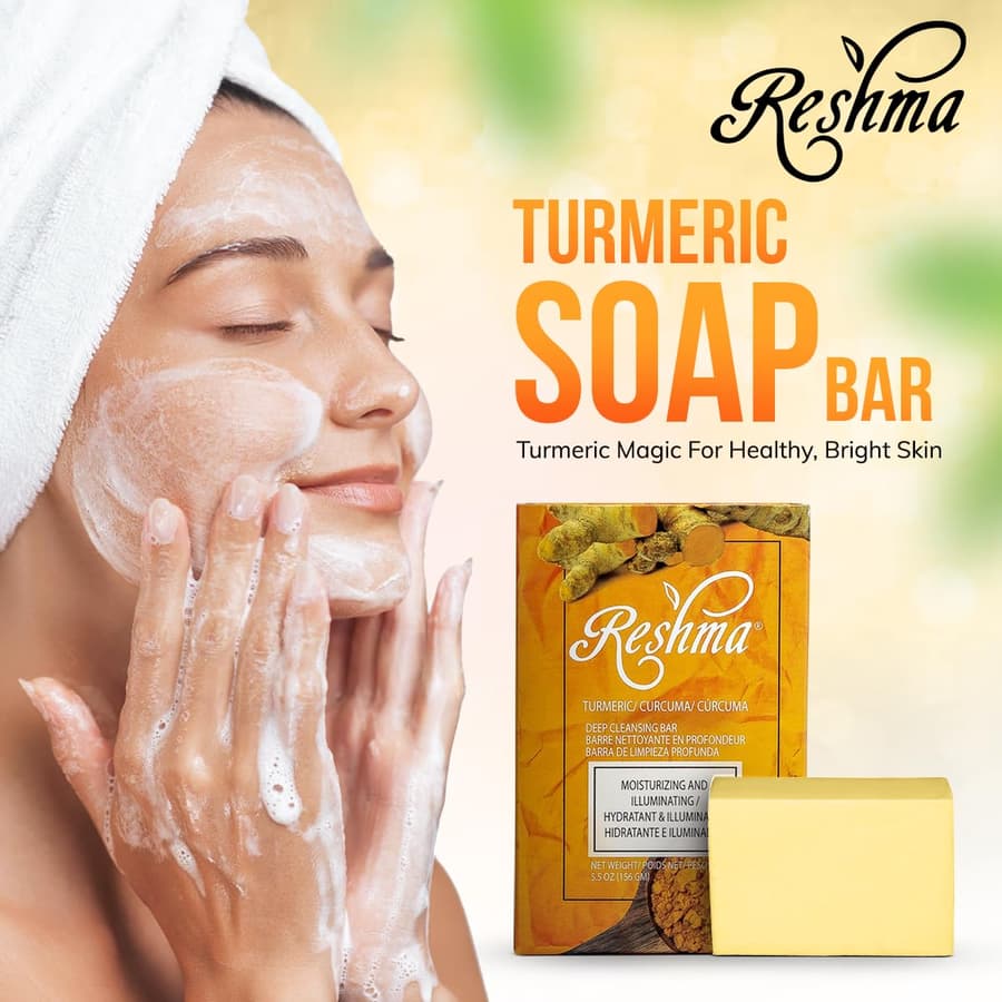 Reshma Beauty Turmeric Soap | Infused With Turmeric Extract Olive Oil Coconut