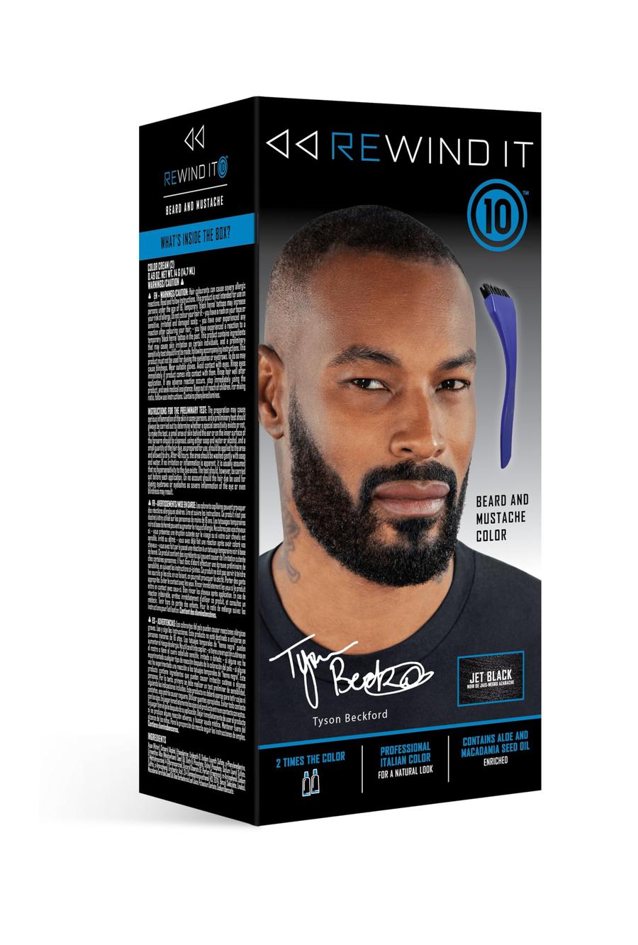 Rewind It 10 Jet Black Beard and Mustache Color