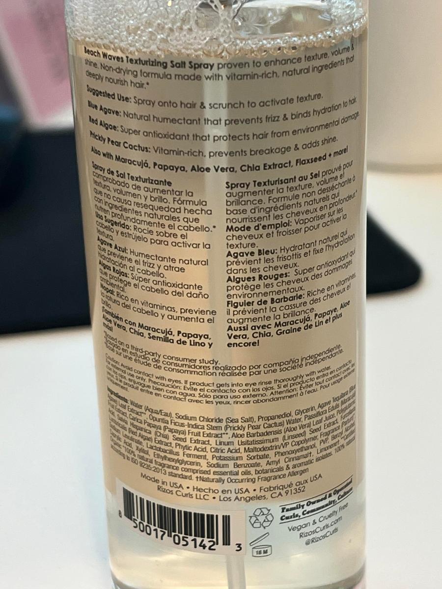 Rizos Curls Beach Waves Texturizing Salt Enhance Texture Volume Nourish and