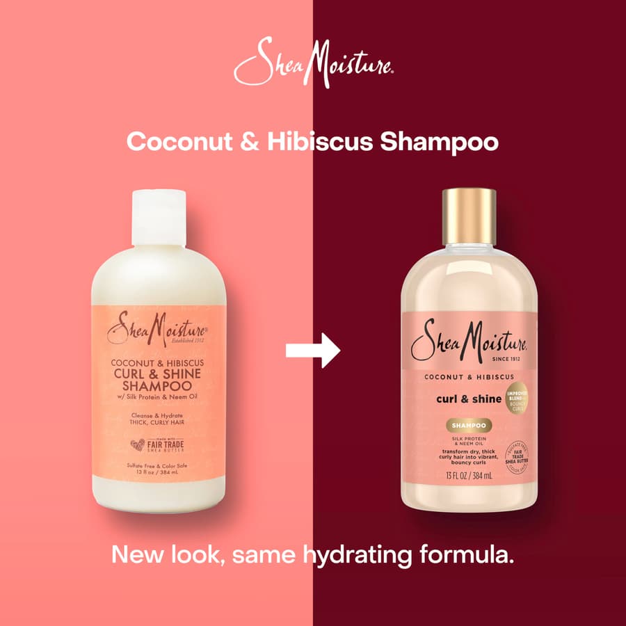 Sheamoisture Curl and Shine Coconut Shampoo Coconut Hibiscus for Curly Hair