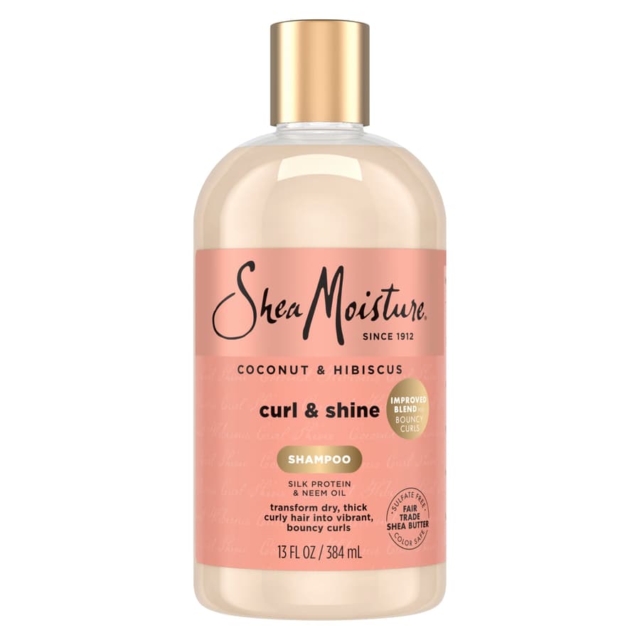 Sheamoisture Curl and Shine Coconut Shampoo Coconut Hibiscus for Curly Hair
