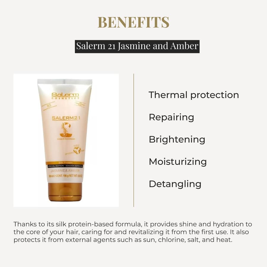 Salerm 21 Jasmine and Amber Leave In Mask and Conditioner With Silk Proteins