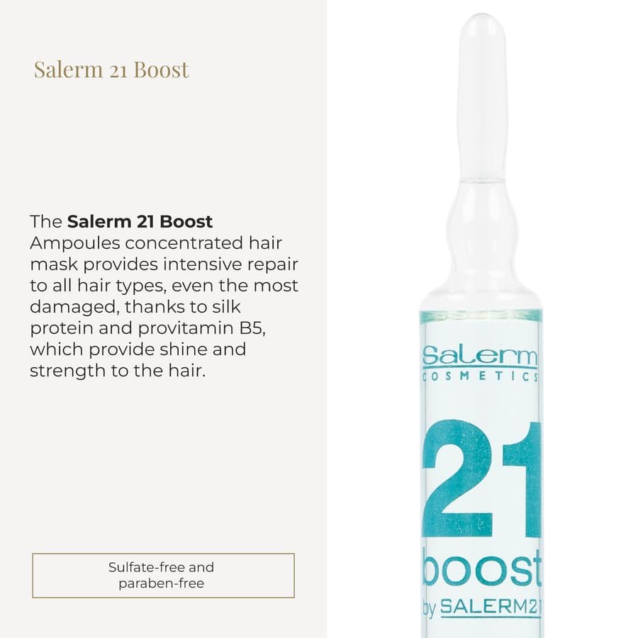 Salerm Concentrated Hair Mask 21 Boost Hydrating Hair Ampoules 8 X Repairs Hair