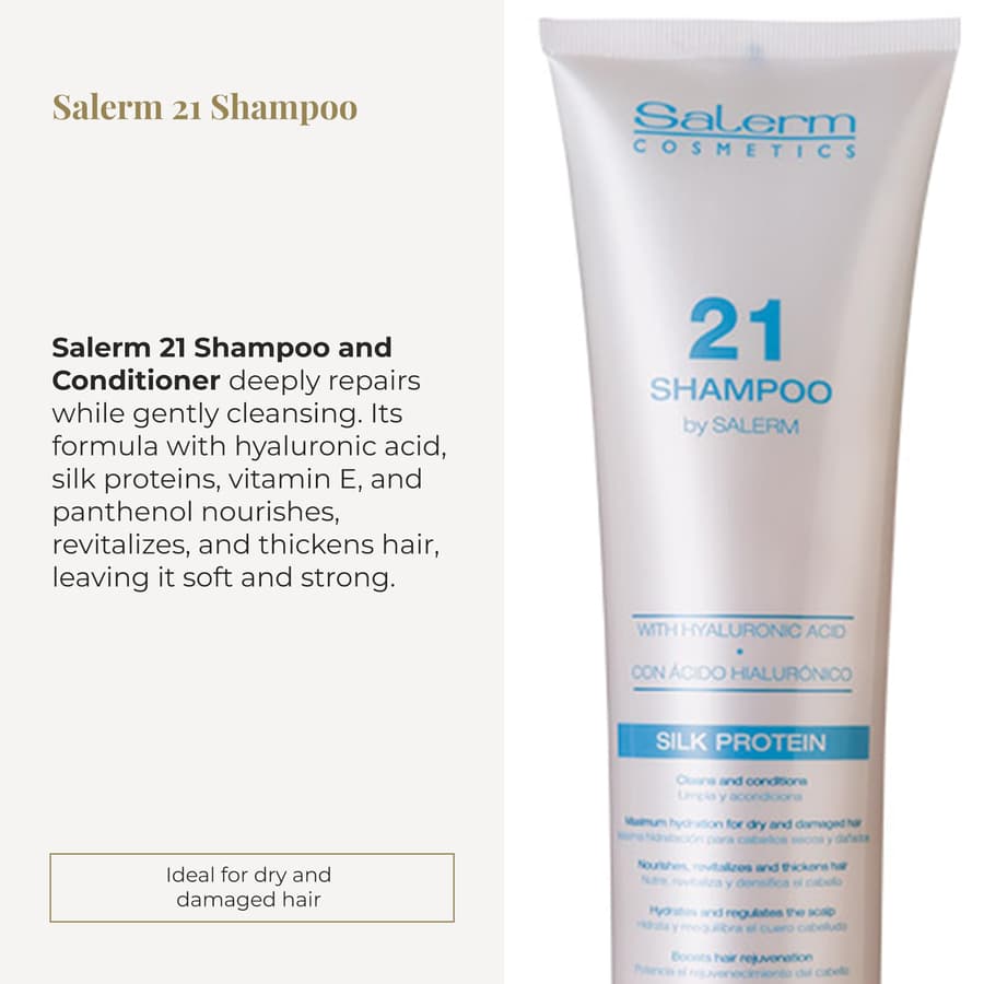 Salerm Hydrating Shampoo 21 Silk Protein for Dry and Damaged Hair With Silk