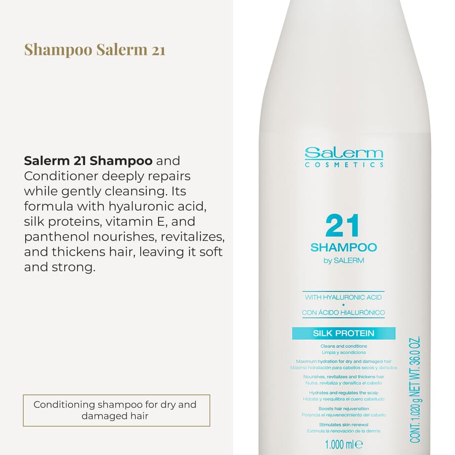 Salerm Hydrating Shampoo 21 Silk Protein for Dry and Damaged Hair With Silk