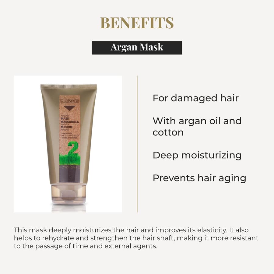Salerm Hair Mask Argan Mask Biokera Natura for Damaged Hair With Argan and