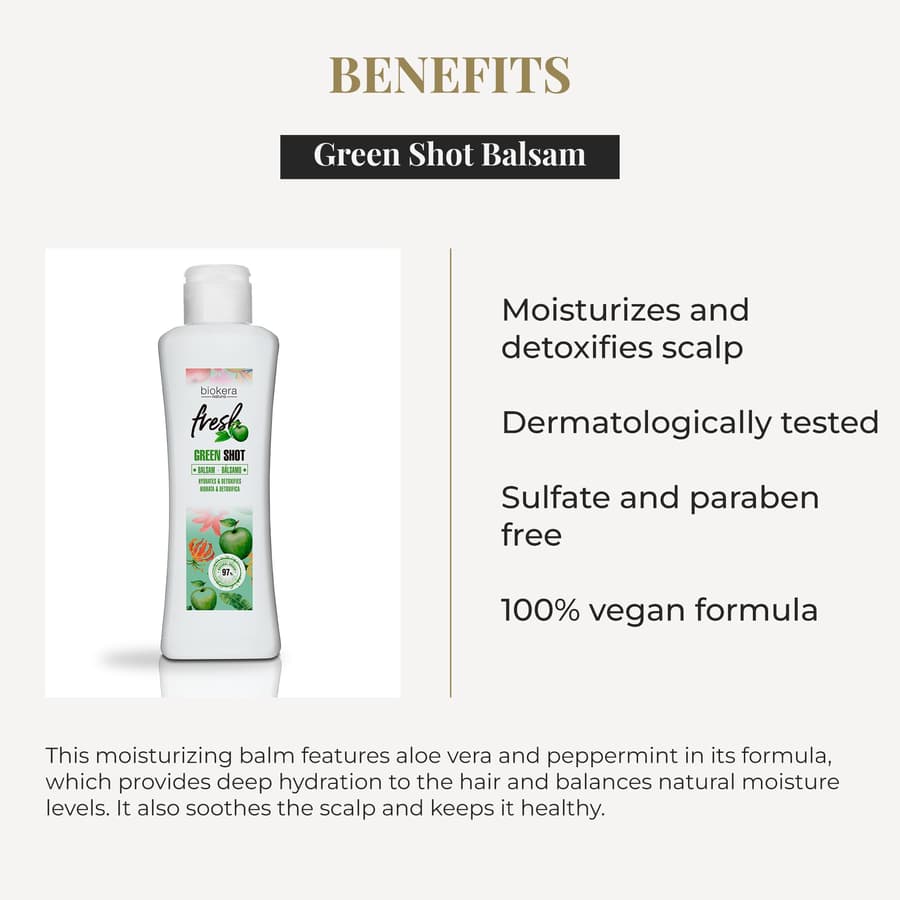 Salerm Hair Conditioner Green Shot Balm Biokera Fresh With Apple Green Tea Mint