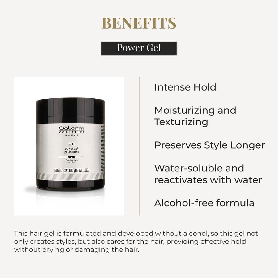 Salerm Hair Styling Gel Homme Barber Line Intense Hold Blue Gel Hydrating and