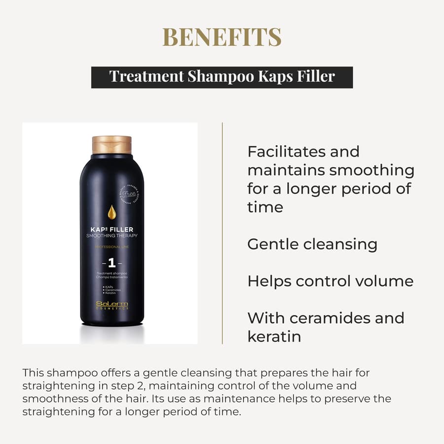 Salerm Sulfate and Paraben Free Shampoo Kaps Filler Treatment Shampoo Maintains
