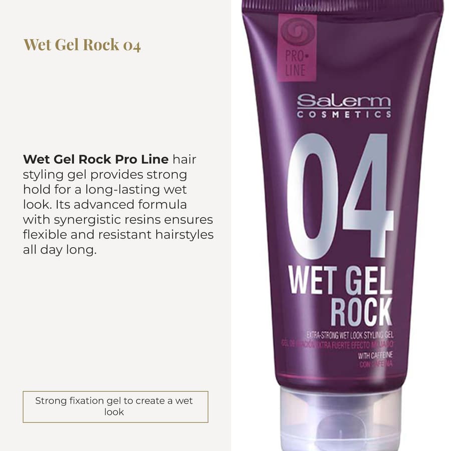 Salerm Hair Styling Gel Pro Line Wet Gel Rock 04 Long Lasting Strong Hold Wet