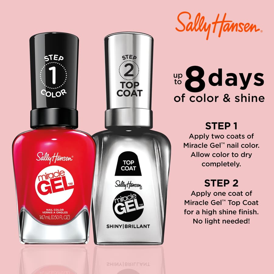 Sally Hansen Miracle Gel Salon Quality Nail Polish | Gel Like Formula Two Step