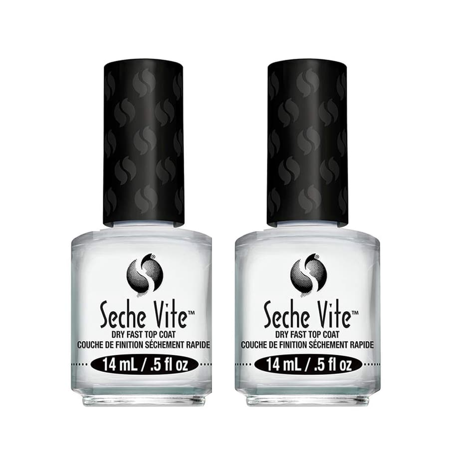 Seche Vite Dry Fast Top Coat for Nail Polish and Manicure 2 Pack 0.5 oz