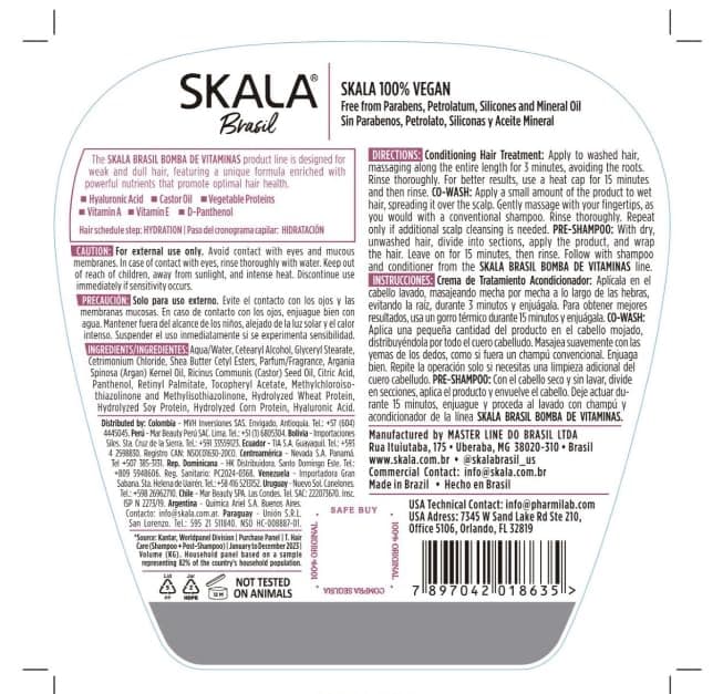 Skala Brasil Bomba de Vitaminas Hair Treatment Cream 35.2 oz