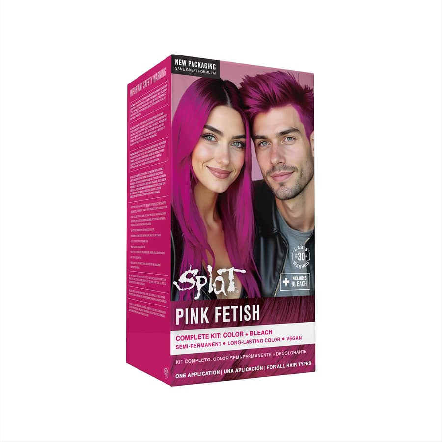 Splat Pink Fetish Semi Permanent Hair Dye Kit With Bleach 1 Application
