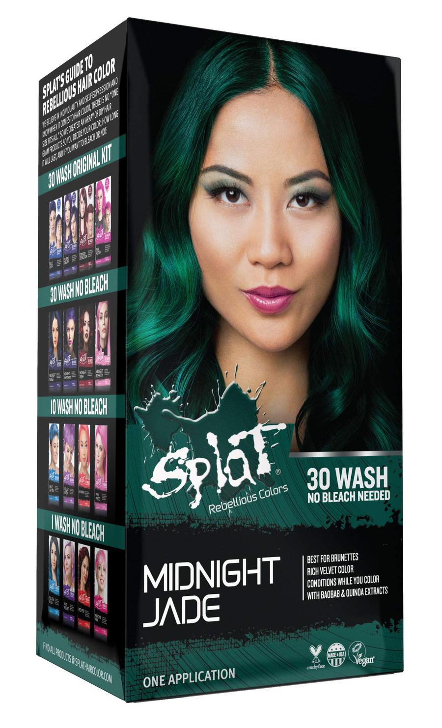 Splat Hair Splat Rebellious Colors 30 Wash Hair Color Kit Midnight Jade 6 oz