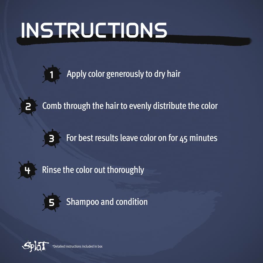 Splat Midnight Azure Semi Permanent Blue Hair Color Kit No Bleach Vegan Cruelty